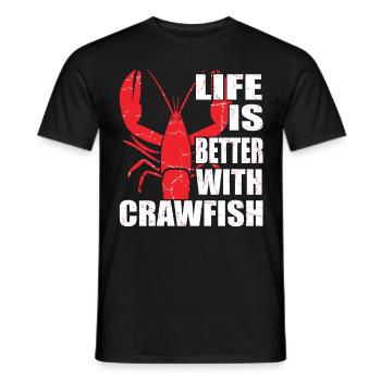 Life's Better with Crawfish Tailored Seafood Lover - Men's T-Shirt - black - Front - AI Model Male 178 light (178cm)
