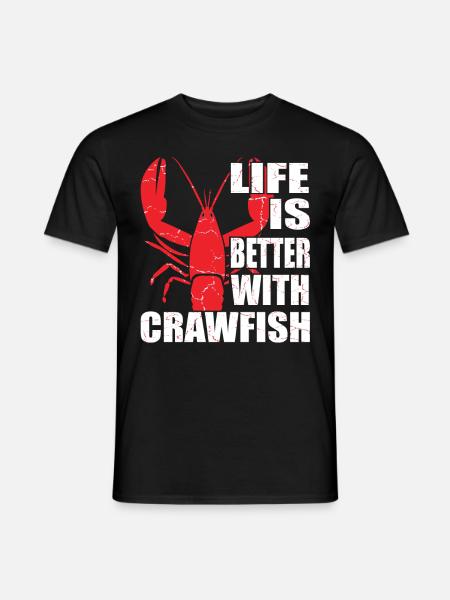 La vie est meilleure avec Crawfish Tailored Seafood Lover - T-shirt homme - noir
