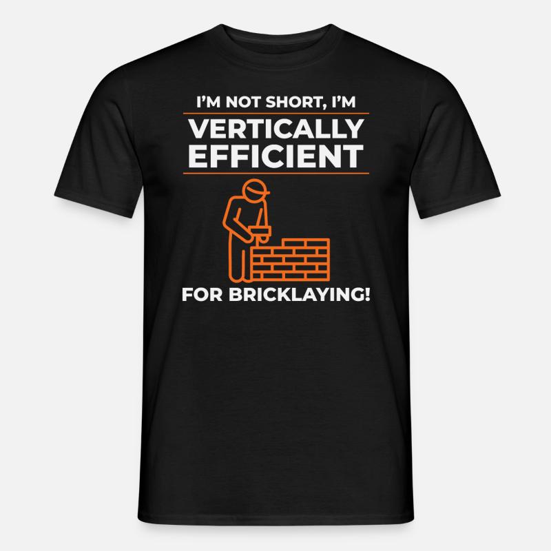 Bricklayer Bricklaying Vertical Efficiency Job - Men's T-Shirt - black
