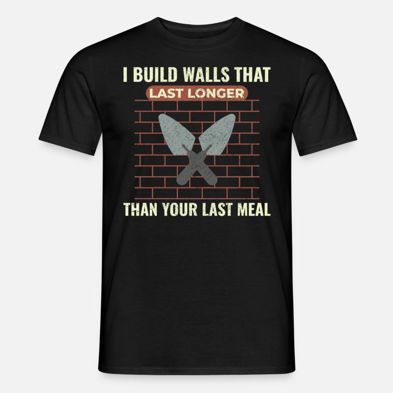 Bricklayer Masonry Construction Job Wall Builder - Men’s T-shirt - black