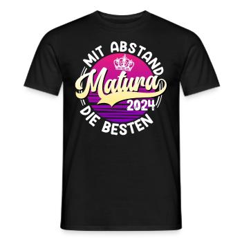 MATURA 2024 Mit Abstand die Besten Maturantin - Männer T-Shirt - Schwarz - Vorne - AI Model Male 178 light (178cm)