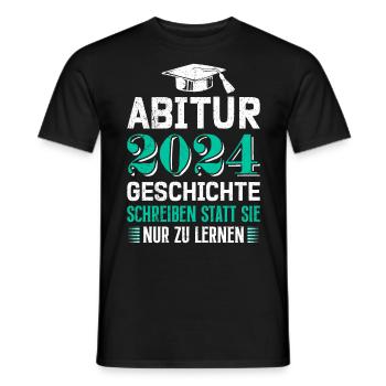 Abitur 2024 Abi Geschichte Schreiben Statt Lernen - Männer T-Shirt - Schwarz - Vorne - AI Model Male 178 light (178cm)
