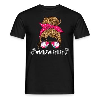 Nurse Midwife Birth Worker - Men's T-Shirt - black - Front - AI Model Male 178 light (178cm)