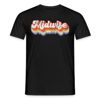 Nurse Midwife Birth Worker Retro - Männer T-Shirt - Schwarz - Vorne - AI Model Male 178 light (178cm)