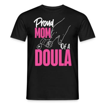 Doula Travailleuse à la naissance Maman Fière Maman - T-shirt homme - noir - Devant - AI Model Male 178 light (178cm)