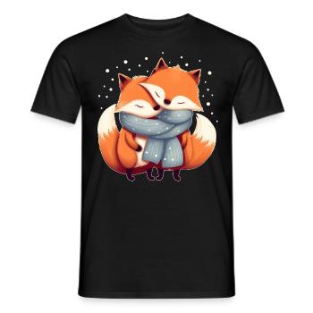 Couple de renards - T-shirt homme - noir - Devant - AI Model Male 178 light (178cm)