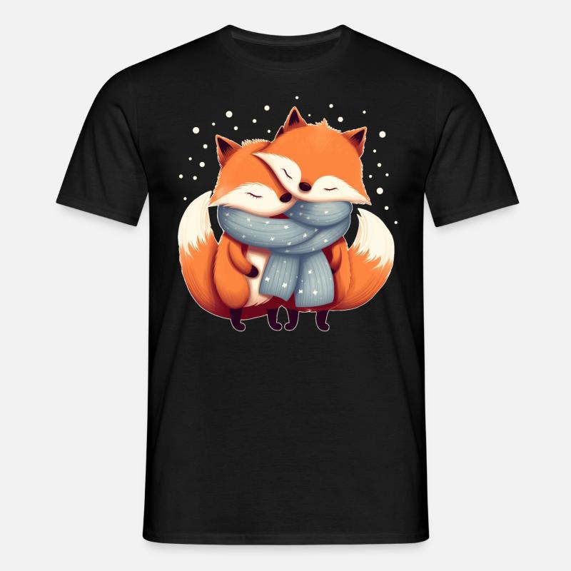 Fuchs Paar - Männer T-Shirt - Schwarz