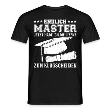Masterabschluss Endlich Master Lizenz Bestanden - Männer T-Shirt - Schwarz - Vorne - AI Model Male 178 light (178cm)