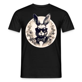 Cooler Hase mit Sonnenbrille - Männer T-Shirt - Schwarz - Vorne - AI Model Male 178 light (178cm)
