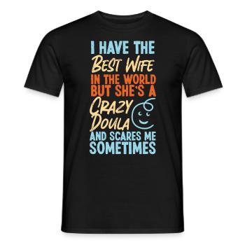 Doula Birth Worker Wife Husband I - Männer T-Shirt - Schwarz - Vorne - AI Model Male 178 light (178cm)