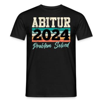 Abitur 2024 Problem Solved Abiturienten Lustiges - Männer T-Shirt - Schwarz - Vorne - AI Model Male 178 light (178cm)