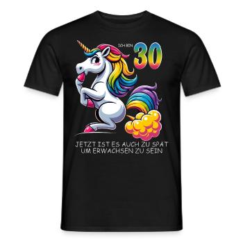 30. Geburtstag Einhorn–Humorvolles Erwachsenwerden - Männer T-Shirt - Schwarz - Vorne - AI Model Male 178 light (178cm)
