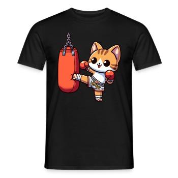 Muay Thai Boxing, Thai Boxing Kickboxen Kickboxer - Männer T-Shirt - Schwarz - Vorne - AI Model Male 178 light (178cm)