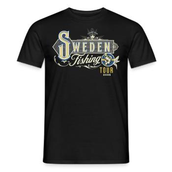 Sweden 2026 Fishing Angler Fishing Trip - Men's T-Shirt - black - Front - AI Model Male 178 light (178cm)