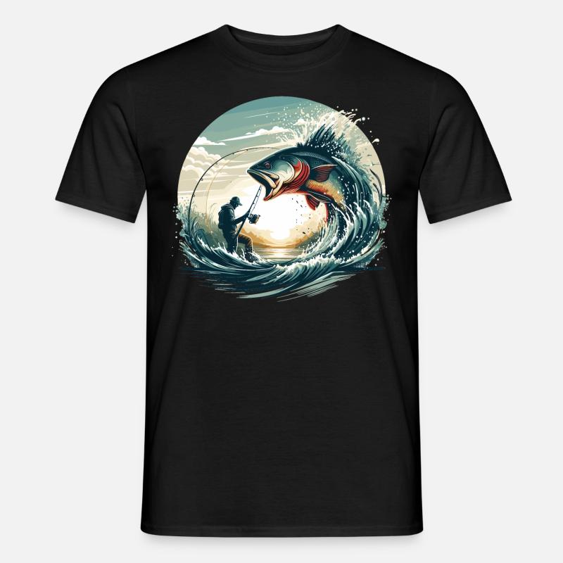 Angeln Angler Dynamik Geschenk - Männer T-Shirt - Schwarz