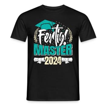 Master 2024 FERTIG! Masterarbeit Bestanden - Männer T-Shirt - Schwarz - Vorne - AI Model Male 178 light (178cm)