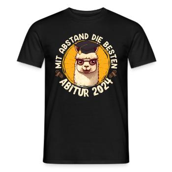 Abitur 2024 Mit Abstand die BESTEN Lama ABI - Männer T-Shirt - Schwarz - Vorne - AI Model Male 178 light (178cm)