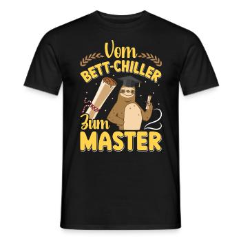 Masterarbeit Bestanden Vom Bett Chiller zum Master - Männer T-Shirt - Schwarz - Vorne - AI Model Male 178 light (178cm)