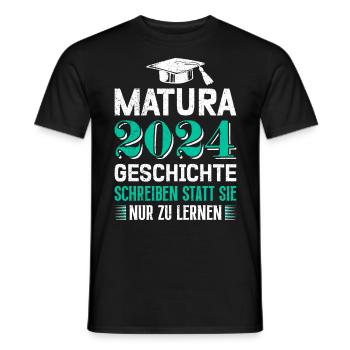 Matura 2024 Geschichte Schreiben Statt Lernen - Männer T-Shirt - Schwarz - Vorne - AI Model Male 178 light (178cm)