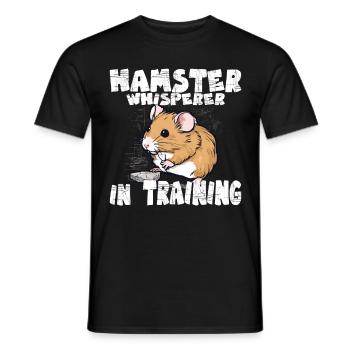 Hamster Whisperer in Training for Pet Owners - Men's T-Shirt - black - Front - AI Model Male 178 light (178cm)