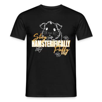 Stay hamsterifically fluffy for Hamster Lovers - Men's T-Shirt - black - Front - AI Model Male 178 light (178cm)