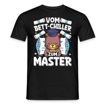 Master's Thesis Completed From Bed Chiller to Bed - Men's T-Shirt - black - Front - AI Model Male 178 light (178cm)
