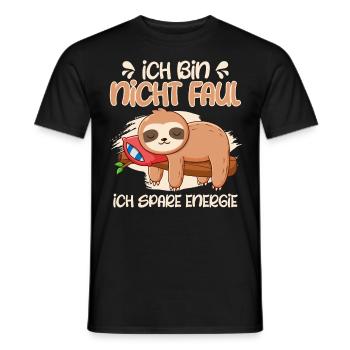 Arbeitskollegen Ich Bin Nicht Faul Spare Energie - Männer T-Shirt - Schwarz - Vorne - AI Model Male 178 light (178cm)