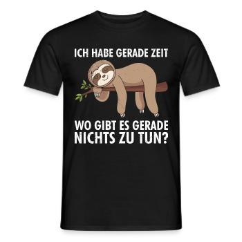 Faultier Habe Zeit Wo Gibt es Nichts zu tun? - Männer T-Shirt - Schwarz - Vorne - AI Model Male 178 light (178cm)