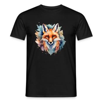 Fox Power Animal Wisdom - Men's T-Shirt - black - Front - AI Model Male 178 light (178cm)