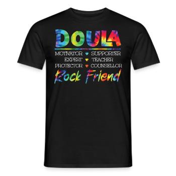 Doula Travailleuse à la naissance Doula Motivatrice - T-shirt homme - noir - Devant - AI Model Male 178 light (178cm)