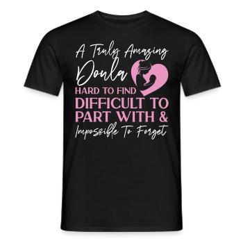 Doula Birth Worker A Truly Amazing - Men's T-Shirt - black - Front - AI Model Male 178 light (178cm)