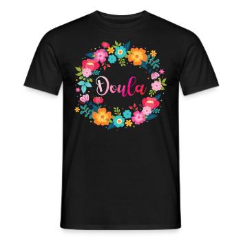 Doula Birth Worker Flower Doula - Men's T-Shirt - black - Front - AI Model Male 178 light (178cm)