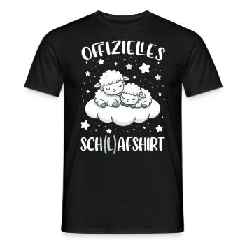 Offizielles Schlafshirt Schlafanzug Pyjama Schafe - Männer T-Shirt - Schwarz - Vorne - AI Model Male 178 light (178cm)