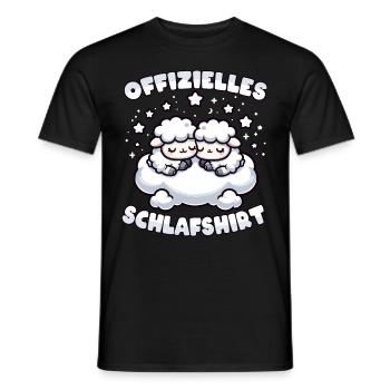 Offizielles Schlafshirt Schlafanzug Pyjama Schafe - Männer T-Shirt - Schwarz - Vorne - AI Model Male 178 light (178cm)
