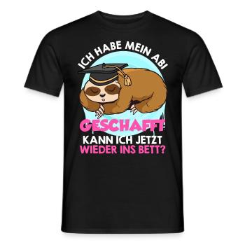 Abi Geschafft Abitur Kann ich wieder ins Bett - Männer T-Shirt - Schwarz - Vorne - AI Model Male 178 light (178cm)