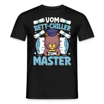 Master's Thesis Completed From Bed Chiller to Bed - Men's T-Shirt - black - Front - AI Model Male 178 light (178cm)