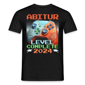 Abitur 2024 Level Complete Gamer Abiuturienten - Men's T-Shirt - black - Front - AI Model Male 178 light (178cm)