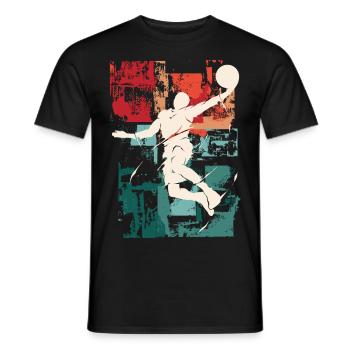 Basket-ball Basket-ball joueur Fan Vintage rétro - T-shirt homme - noir - Devant - AI Model Male 178 light (178cm)