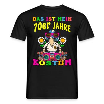 Das ist mein 70er Jahre Kostüm 70s Motto Party - Männer T-Shirt - Schwarz - Vorne - AI Model Male 178 light (178cm)