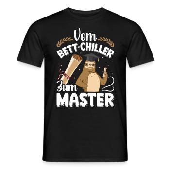 Masterarbeit Bestanden Vom Bett Chiller zum Master - Männer T-Shirt - Schwarz - Vorne - AI Model Male 178 light (178cm)