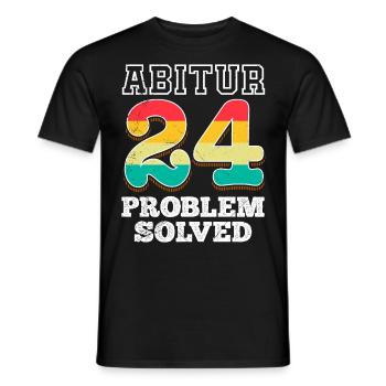 Abitur 2024 Abi Problem Solved Abiturient - Männer T-Shirt - Schwarz - Vorne - AI Model Male 178 light (178cm)