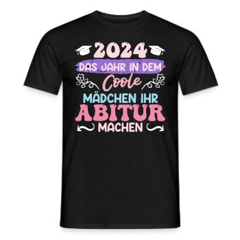 2024 Das Jahr in dem Coole Mädchen Abitur Machen - Männer T-Shirt - Schwarz - Vorne - AI Model Male 178 light (178cm)