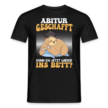 Abi Geschafft Abitur Kann ich wieder ins Bett - Männer T-Shirt - Schwarz - Vorne - AI Model Male 178 light (178cm)