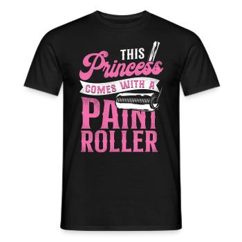 Peintre en bâtiment Décorateur Femme - T-shirt homme - noir - Devant - AI Model Male 178 light (178cm)