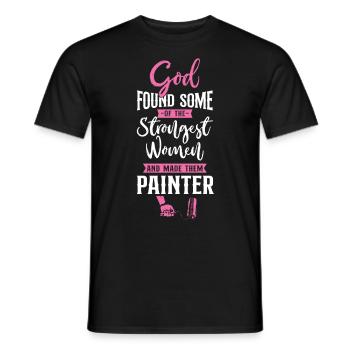 Peintre en bâtiment Décorateur Femme - T-shirt homme - noir - Devant - AI Model Male 178 light (178cm)