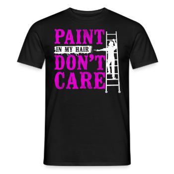 Peintre en bâtiment Décorateur Femme - T-shirt homme - noir - Devant - AI Model Male 178 light (178cm)