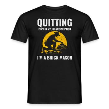 Unyielding Craftsmanship: The Brick Mason's Creed - Men's T-Shirt - black - Front - AI Model Male 178 light (178cm)