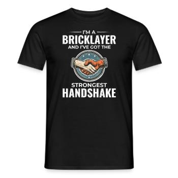 Maurerwitz: Soliden Händedruck herstellen - Männer T-Shirt - Schwarz - Vorne - AI Model Male 178 light (178cm)