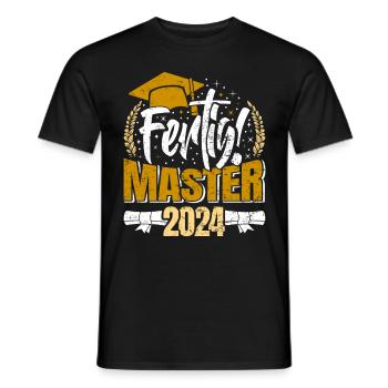 Master 2024 FERTIG! Masterarbeit Bestanden - Männer T-Shirt - Schwarz - Vorne - AI Model Male 178 light (178cm)