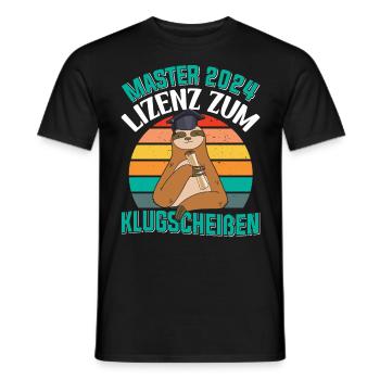Master 2024 Lizenz zum Klugscheißen Faultier - Männer T-Shirt - Schwarz - Vorne - AI Model Male 178 light (178cm)